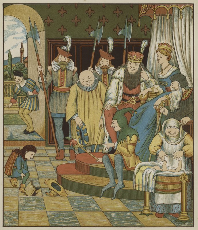 Illustrasjon for Rumpelstiltskin av Brødrene Grimm av George R. Halkett