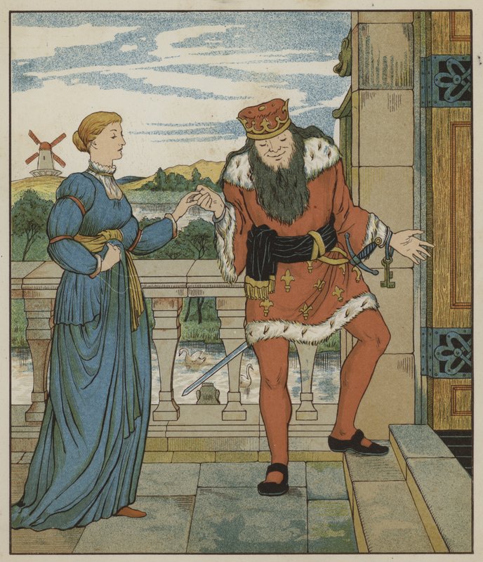 Illustrasjon for Rumpelstiltskin av Brødrene Grimm av George R. Halkett