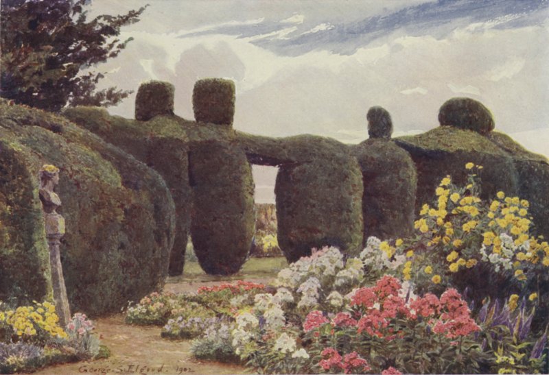 The Yew Hedge, Campsey Ashe av George Samuel Elgood