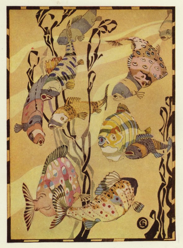 Et møte med alle fiskene i havet ble kalt (farge litho) av George Sheringham