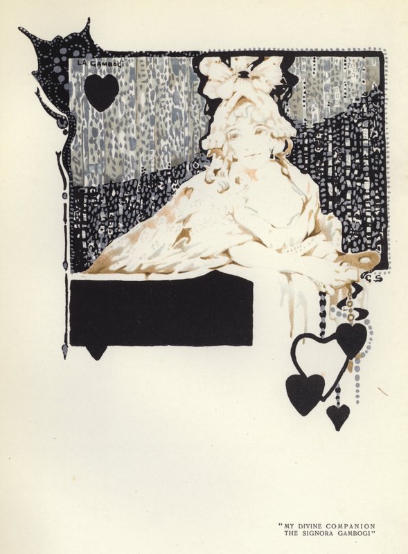 Illustrasjon for The Happy Hypocrite av Max Beerbohm (farge litho) av George Sheringham