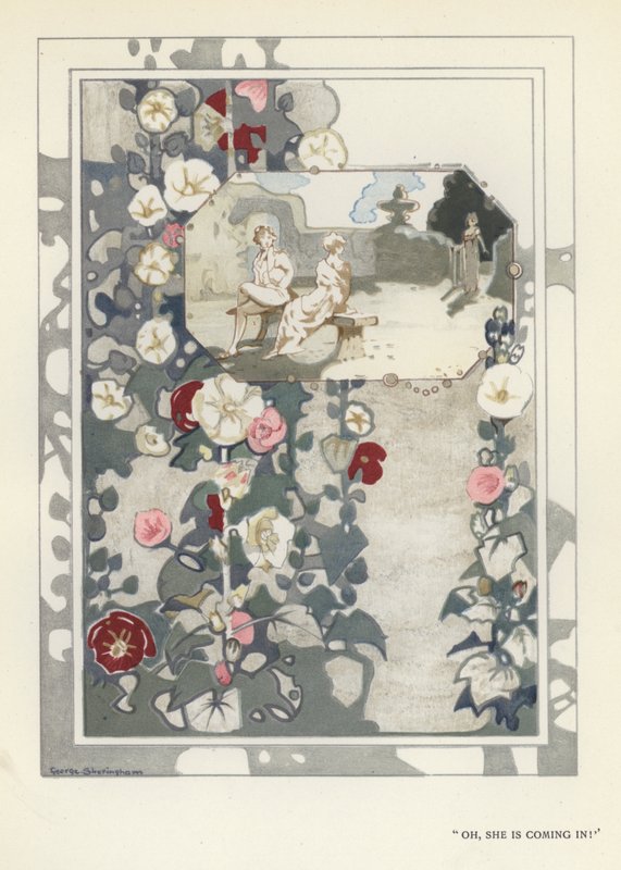 Illustrasjon for The Happy Hypocrite av Max Beerbohm (farge litho) av George Sheringham