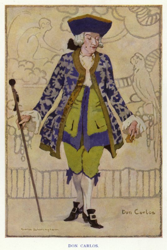 The Duenna av Sheridan: Don Carlos (farge litho) av George Sheringham