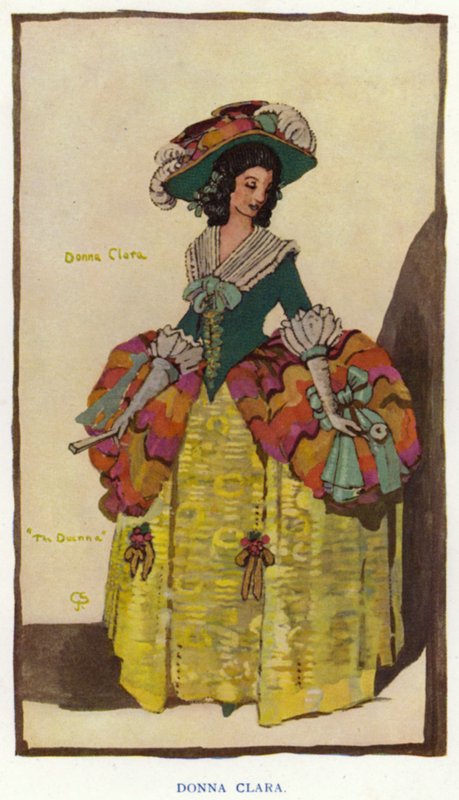 The Duenna av Sheridan: Donna Clara (farge litho) av George Sheringham