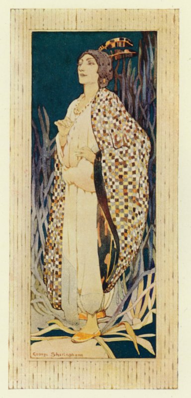 Høvdingen hadde en vakker datter (farge litho) av George Sheringham