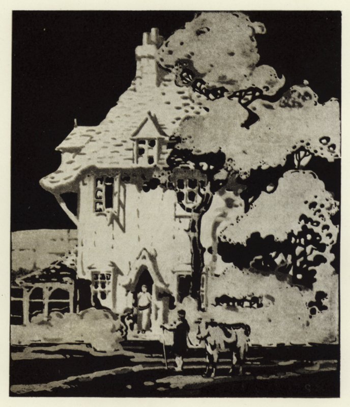 "Hvor skal du med kua?" (farge litho) av George Sheringham