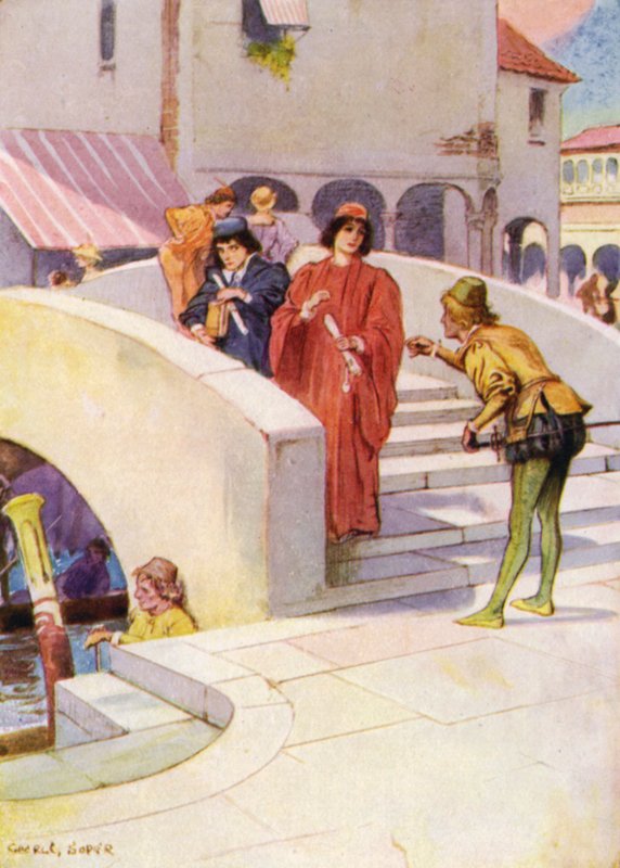 Bassanio sendte Gratiano etter Portia med ringen av George Soper