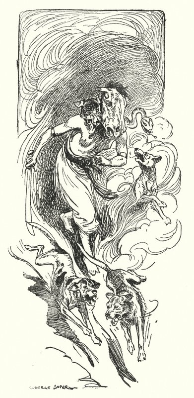 Jason og argonautene: "Brimo villheksejageren" (litho) av George Soper