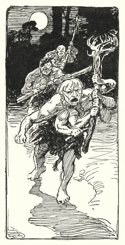 Jason og argonautene: "Mens de lå og sov, kom de ned på de forferdelige mennene" (litho) av George Soper