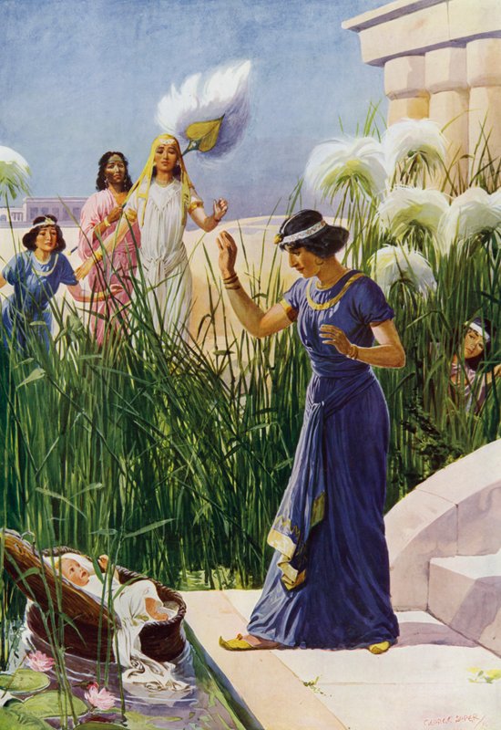Babe Among The Bulrushes (farge litho) av George Soper