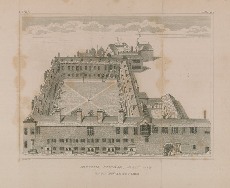 Luftfoto av Gresham College av George Vertue