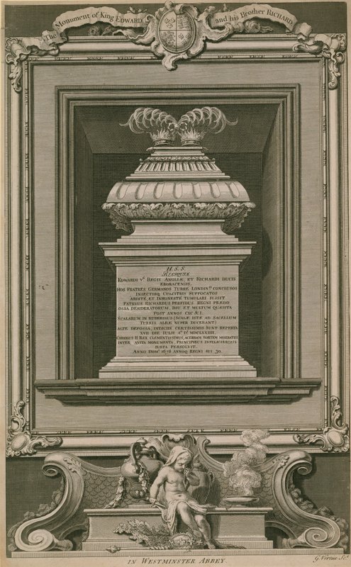 Prinsene i tårnmonumentet av George Vertue