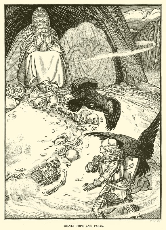 Kjempepaven og hedensk (gravering) av George Woolliscroft Rhead