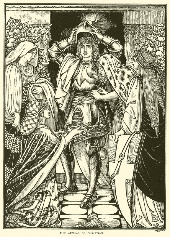 The Arming of Christian (gravering) av George Woolliscroft Rhead