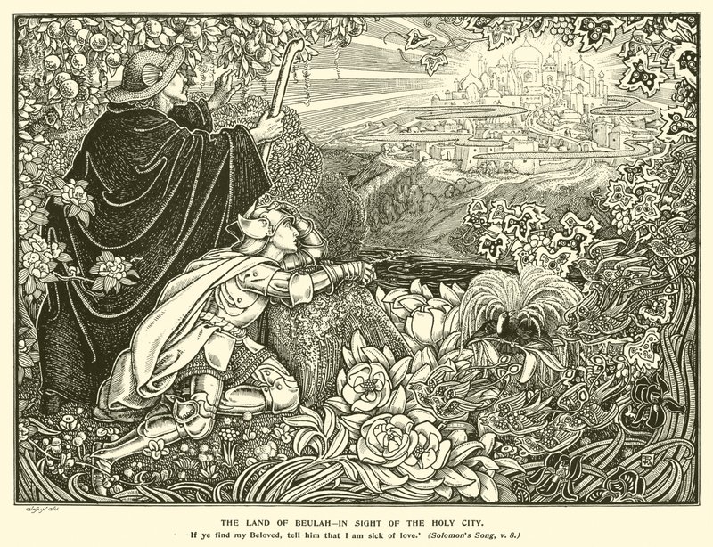 Landet Beulah, i synet av den hellige by (gravering) av George Woolliscroft Rhead