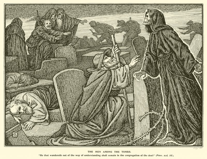 Mennene blant gravene (gravering) av George Woolliscroft Rhead