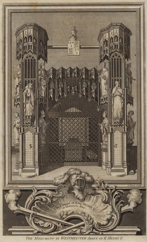 Monument i Westminster Abbey av kong Henry V av George after Vertue