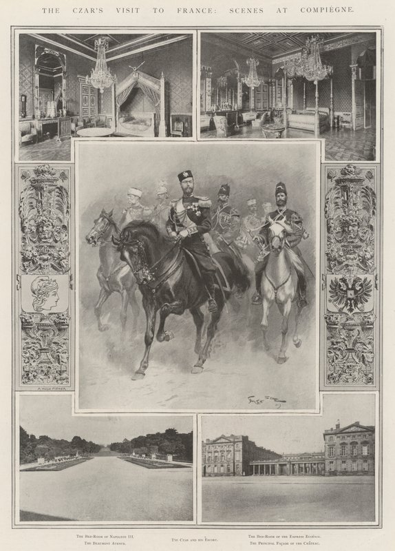 Tsarens besøk i Frankrike, scener i Compiegne av Georges Bertin Scott