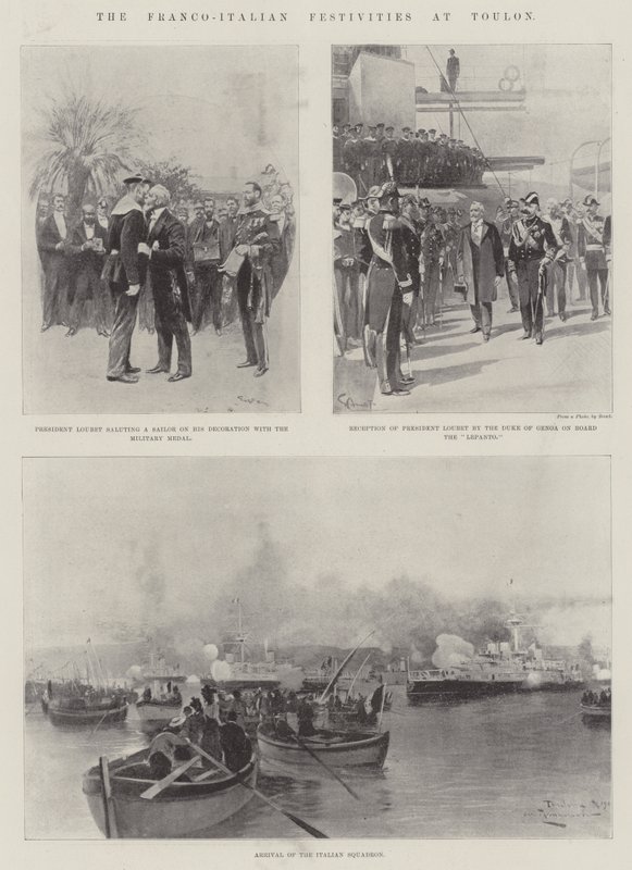 De fransk-italienske festlighetene i Toulon av Georges Bertin Scott