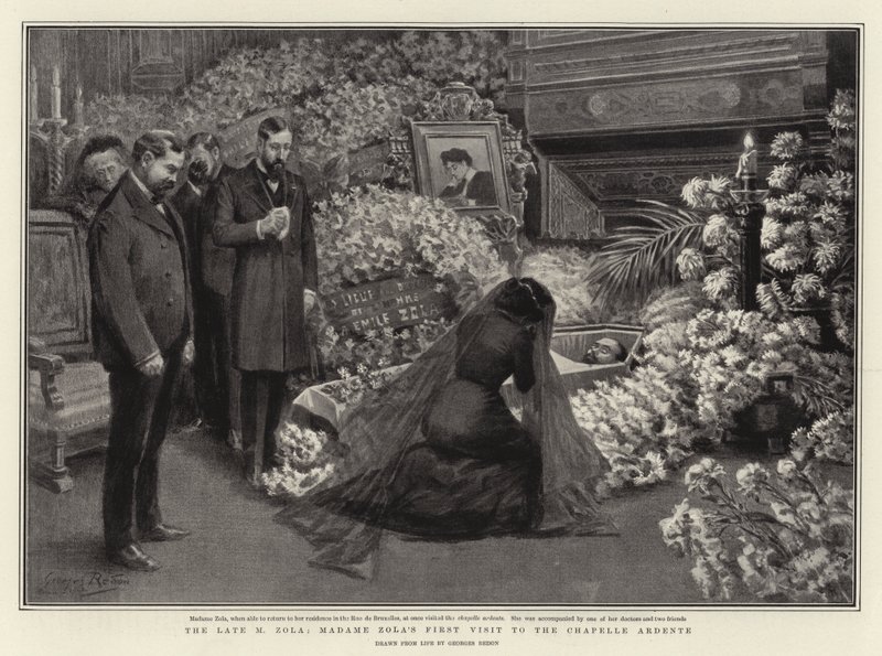 The Late M Zola, Madame Zolas første besøk til Chapelle Ardente av Georges Redon