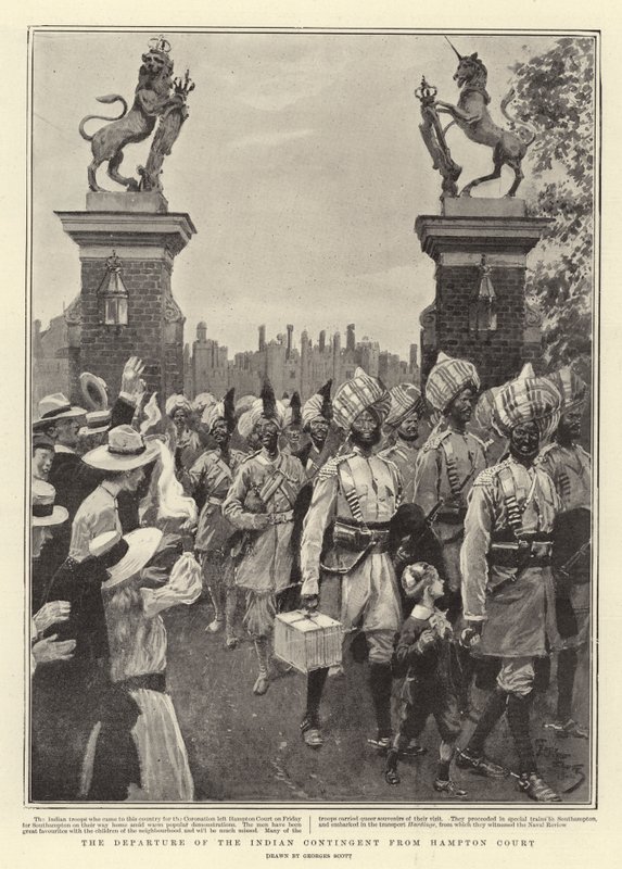 Den indiske kontingentens avgang fra Hampton Court av Georges Bertin Scott