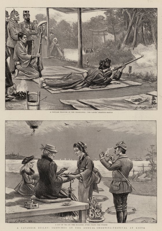 En japansk Bisley, skisser på den årlige skytefestivalen i Kioto av Georges Ferdinand Bigot