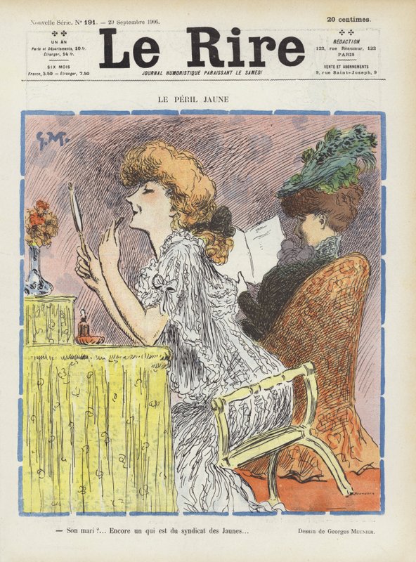 Den gule faren. Illustrasjon for Le Rire av Georges Meunier