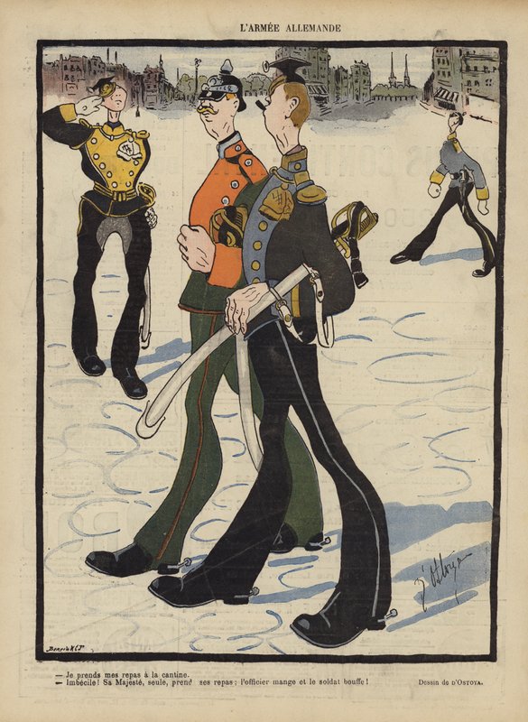 Den tyske hæren. Illustrasjon for Le Rire av Georges d 1878 1937 Ostoya