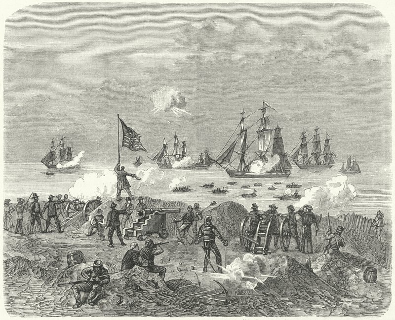 Britiske styrker forsøkte å lande i Chesapeake Bay, 1814 av German School