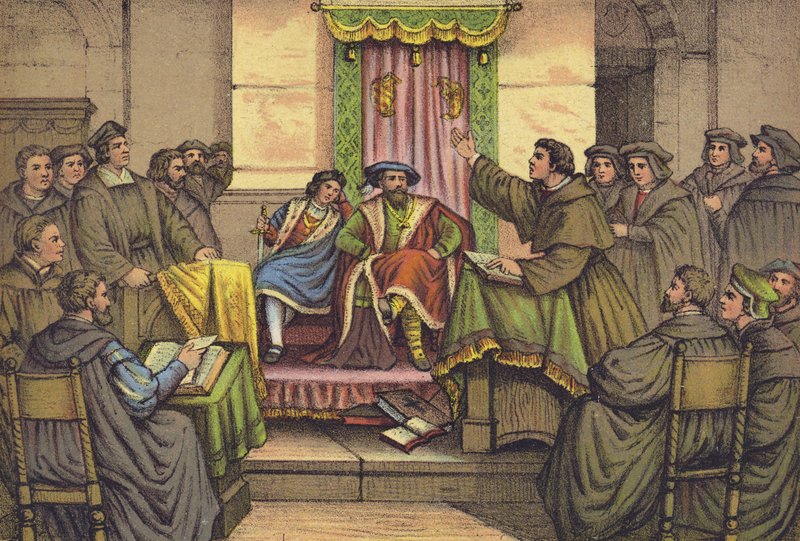 Luthers disputas med Dr Eck i Leipzig, 1519 av German School