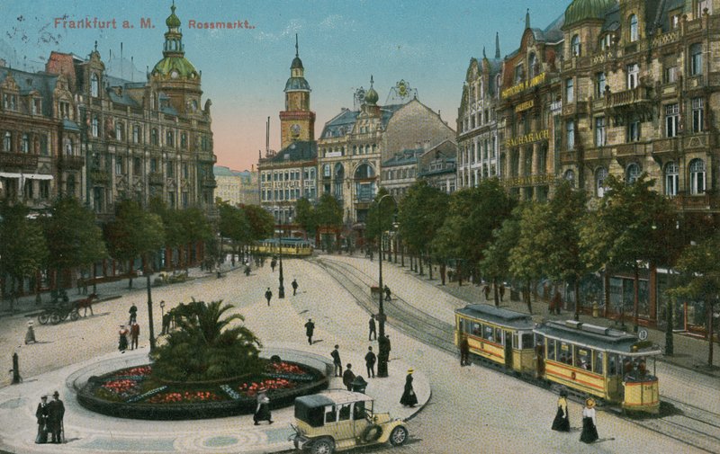 Frankfurt, Rossmarkt. Postkort sendt i 1913. av German Photographer