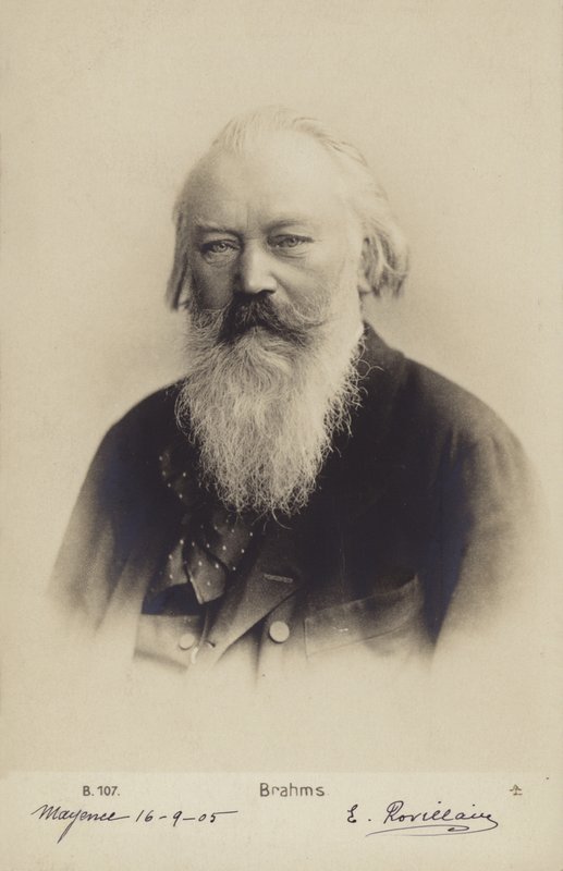 Johannes Brahms, tysk komponist og pianist (1833–1897) (s/h-foto) av German Photographer