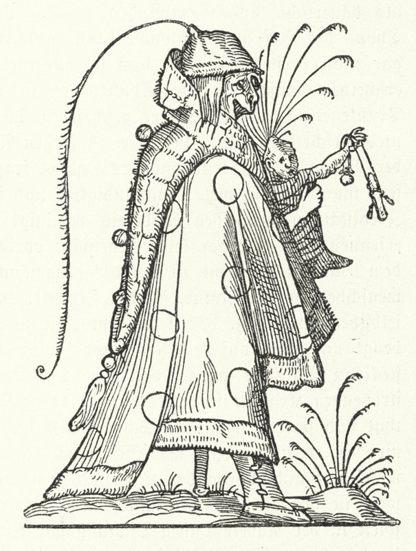 En karakter fra boken Les Songes drolatiques de Pantagruel (The Comical Dreams of Pantagruel) av Richard Breton (gravering) av German School
