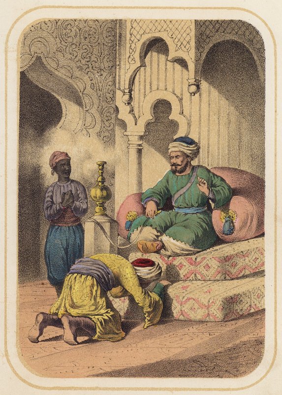 Abu og Niutyn fra Tusen og én natt (farge litho) av German School