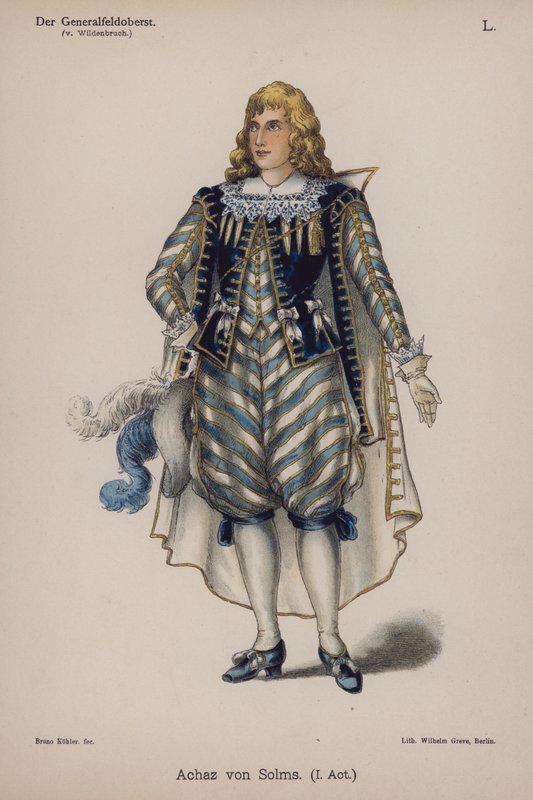 Achaz von Solms, fra Der Generalfeldoberst av Ernst von Wildenbruch (farge litho) av German School