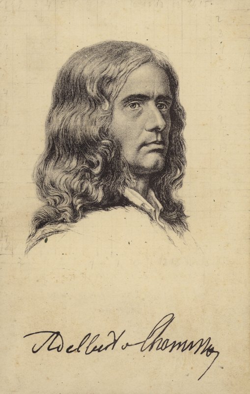 Adalbert von Chamisso (1781–1838), tysk poet og botaniker (litho) av German School