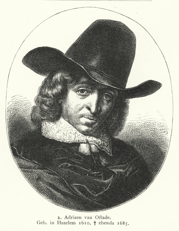 Adriaen van Ostade , maler fra den nederlandske gullalderen (gravering) av German School