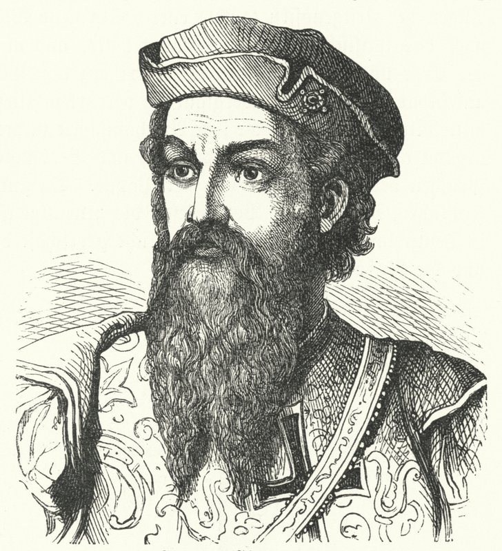 Afonso de Albuquerque, hertug av Goa, portugisisk general og visekonge av portugisisk India (gravering) av German School