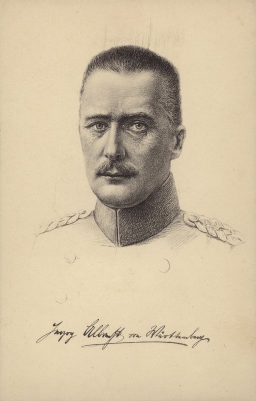 Albrecht, hertug av Württemberg, tysk prins og general under første verdenskrig (lito) av German School