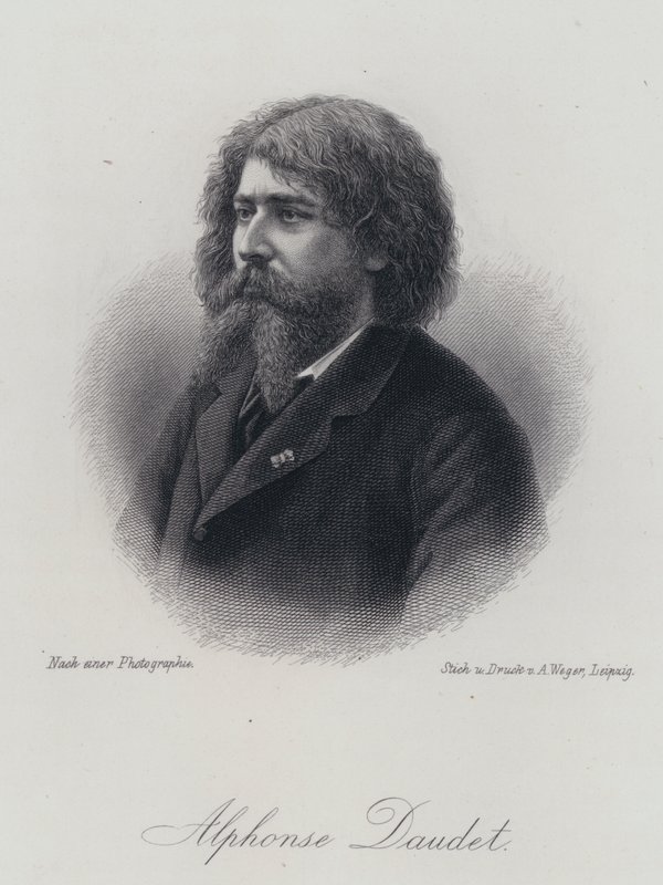 Alphonse Daudet , fransk romanforfatter (gravering) av German School