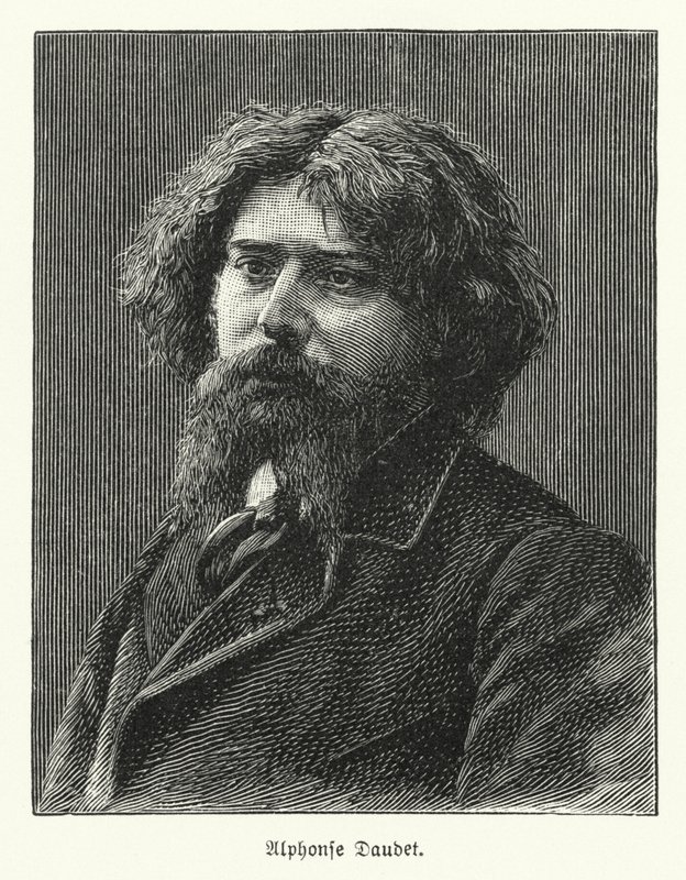 Alphonse Daudet , fransk romanforfatter (litho) av German School