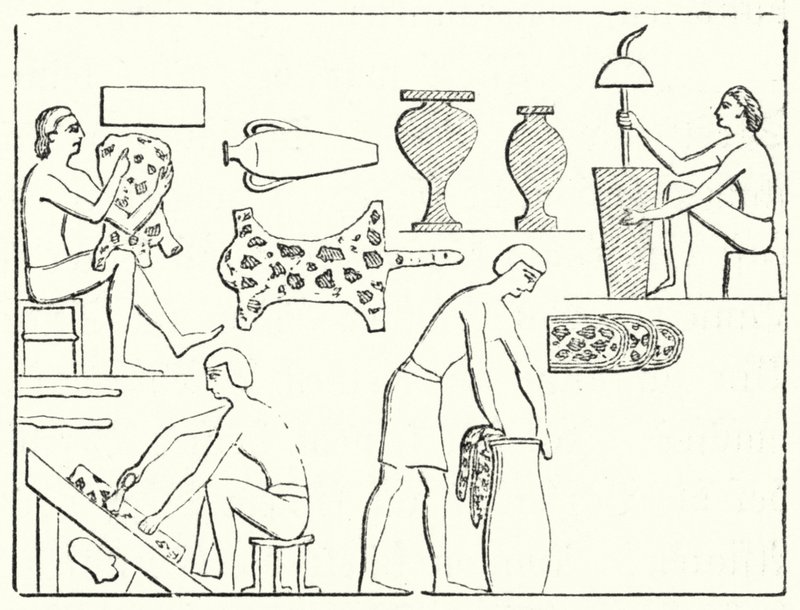 Gamle egyptiske garvere (gravering) av German School