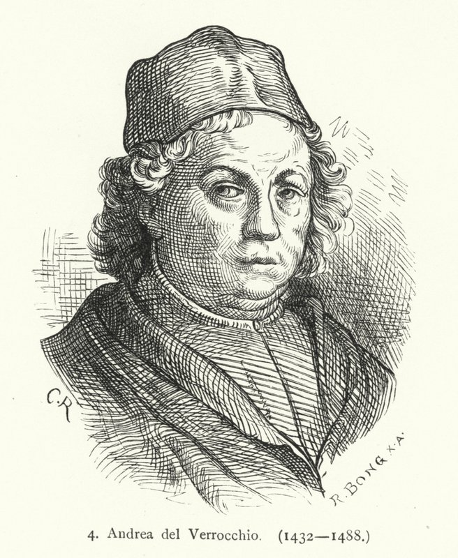Andrea del Verrocchio , italiensk renessansemaler, skulptør og gullsmed (gravering) av German School