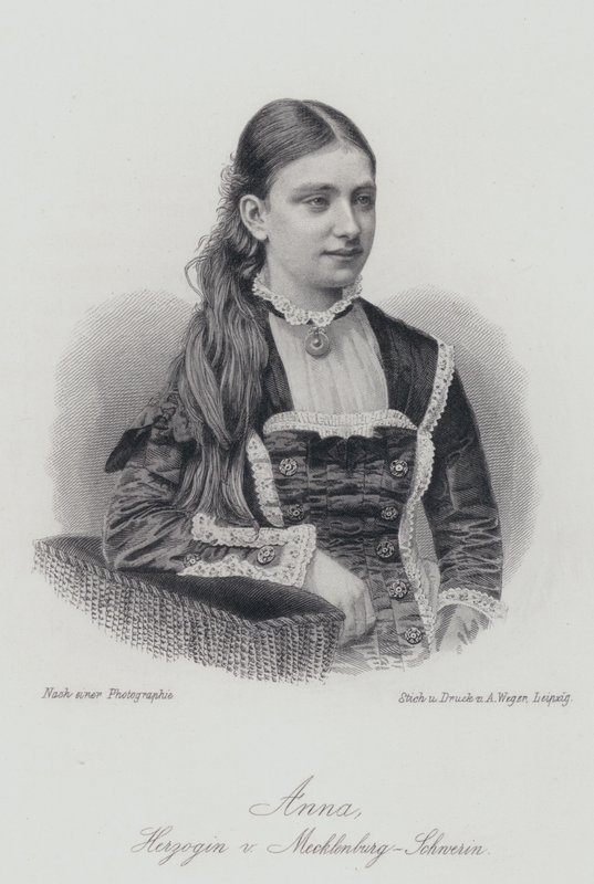 Anna, hertuginne av Mecklenburg-Schwerin (gravering) av German School
