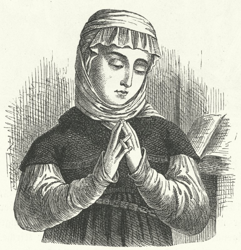 Anna Reinhard, kone til Huldrych Zwingli, ledende skikkelse i reformasjonen i Sveits (gravering) av German School