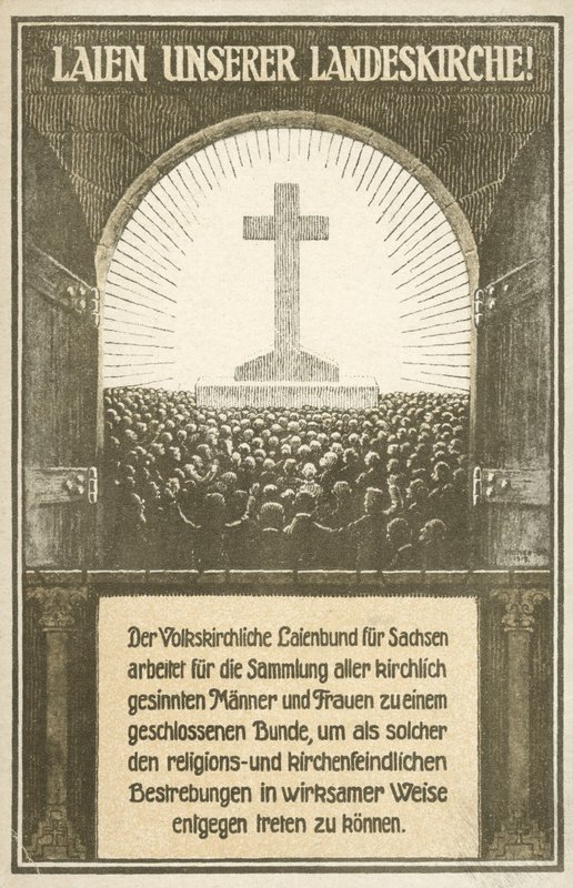 Appell for å forsvare kirkene i Sachsen, Tyskland (litho) av German School