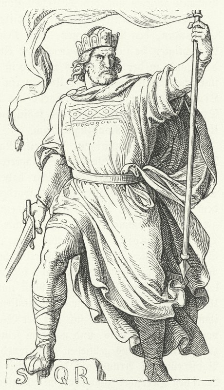Arnulf av Kärnten , omstridt konge av Italia og den hellige romerske keiseren (gravering) av German School