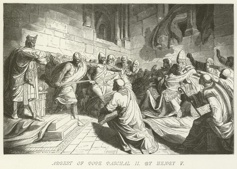 Arrestasjon av pave Paschal II av Henry V av German School