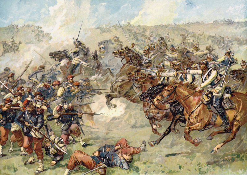 Angrep av prøyssiske kyrassere ved Vionville, slaget ved Mars-le-Tour, 16. august 1870 av German School
