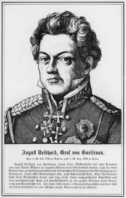 August Neidhard, greve av Gneisenau (gravering) av German School